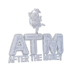 Iced Out Bling 5A CZ Letters ATM Addicted To Money Pendant Necklace 2 Colors Cubicz Zircon Men's HipHop 5mm Tennis Chain Jewelry
