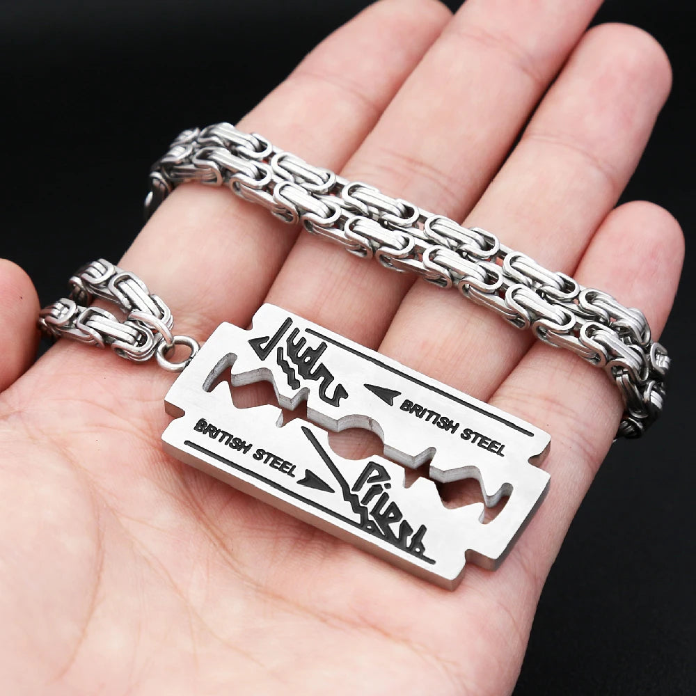 Steel Pendant Vintage Music Band Judas Priest