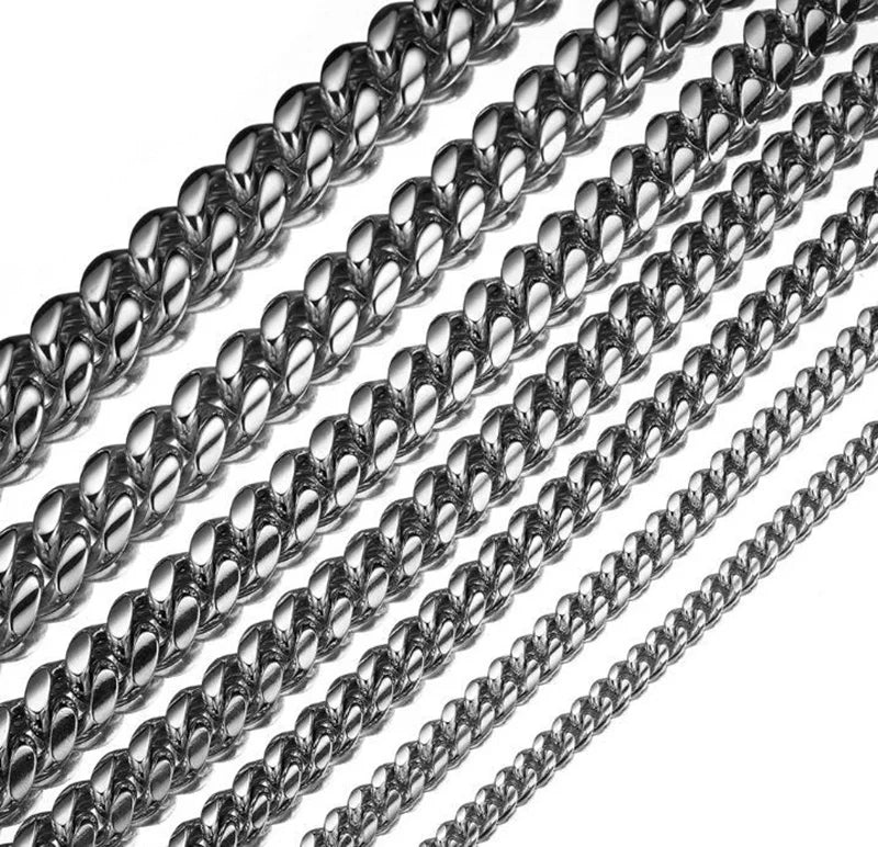 6mm-22mm wide 316L Stainless Steel Cuban Miami Chains Necklaces Big Heavy Round Link Chain for Men Hip Hop Rock jewelry