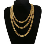 Punk Style Double Woven Six Sided Cuban Chain Stainless Steel Necklace Basic Hip Hop Men's Necklace Fashion Jewelry Accessories