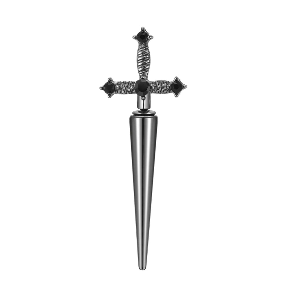 Black Cross Studs Sword Earrings