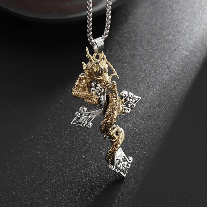 Snake Demon Skull Pendant Necklace — Gothic Vintage