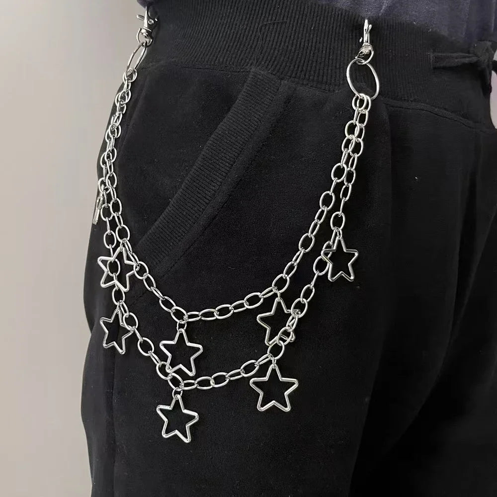 Crescent Geometric Pants Chain — Metal Bag Chain, Men & Women