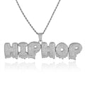 Iced Out Letter Pendant Necklace Stainless Steel