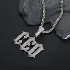 Gold Iced Out Letter Pendant 18K Old English