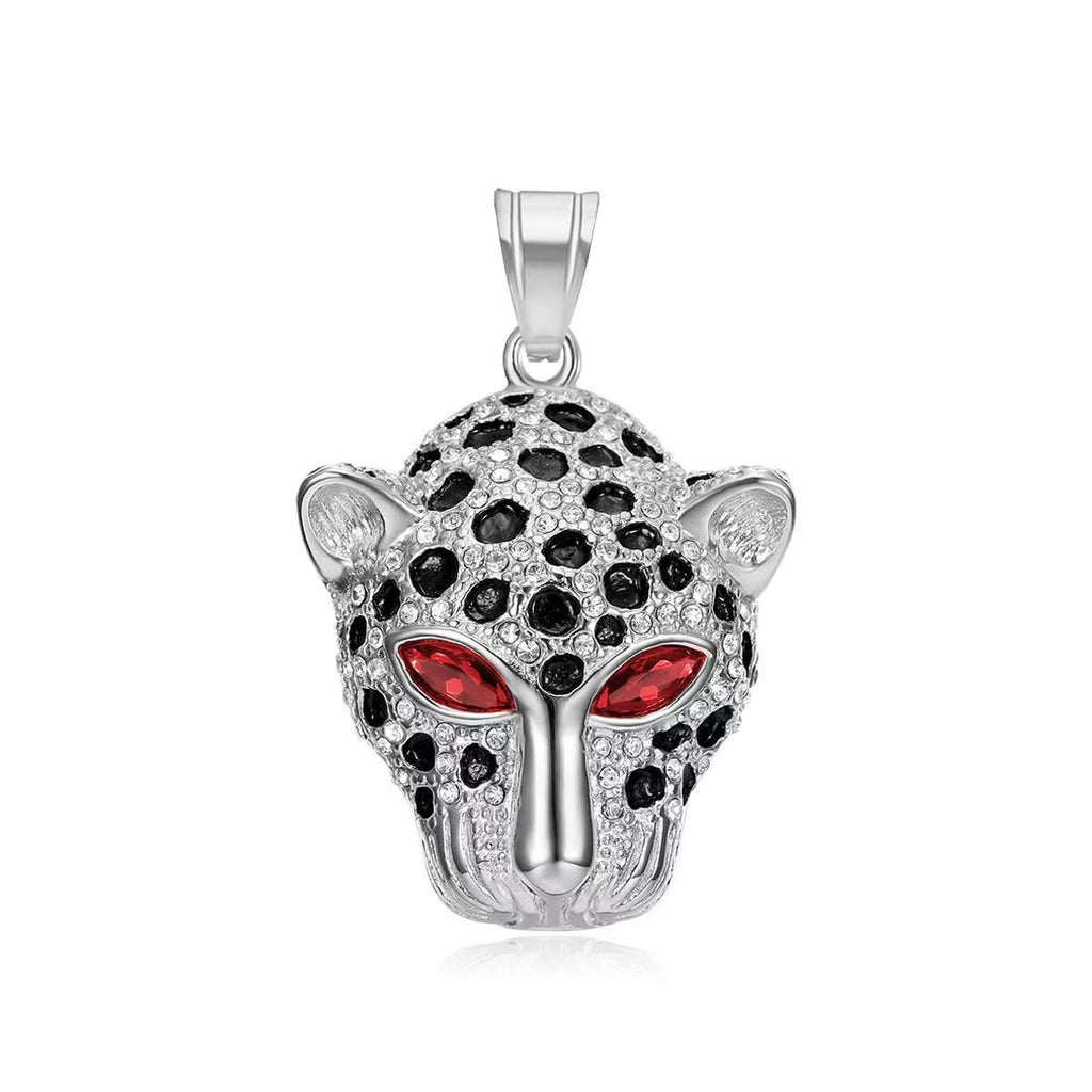 Vintage Stainless Steel Leopard Head Pendant Necklace Gothic Hip Hop Classic Animal Necklaces For Men Fashion Party Jewelry Gift