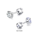 Double Side Zircon Stud Earrings — Stainless Steel