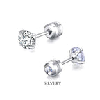 Double Side Zircon Stud Earrings — Stainless Steel