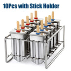 Stainless Steel Popsicle Mold Rack Ice Lolly Mold Frozen Lolly Popsicle Maker Homemade Ice Cream Mold with Popsicle
