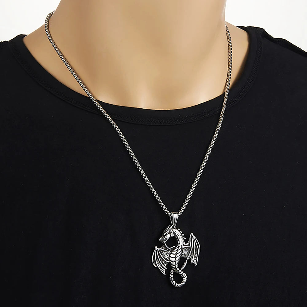Evil Dragon Pendant Necklace — Stainless Steel