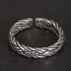 S925 Sterling Silver 2 and 4 Lines Braided Rings Handmade Viking Bands Adjustable Size 5-10 Handcrafted Jewelry