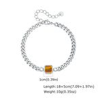 Cuban Stone Chain Bracelet — Stainless Steel