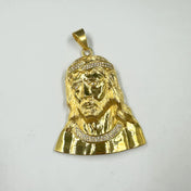 Iced Out Jesus Head Pendant — Stainless Steel