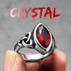 Celtic Knot Gemstone Ring — Stainless Steel