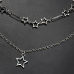 Y2K Five-Point Star Necklace Set — Stainless Steel