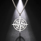 Compass Pendant Necklace — Multiple Metal Finishes