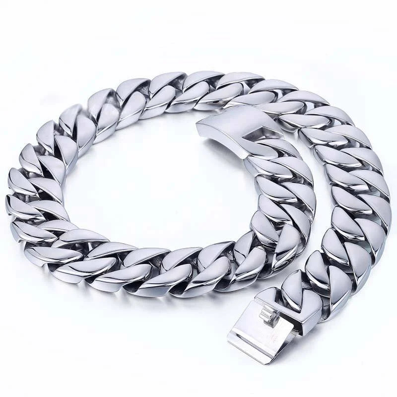 Stainless Steel 18K Necklace Jewelry Chunky Gold Cuban Link Chain Choker Jewelry for MEN