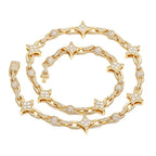 NUOYA Star Cuban Link Chain Gold Silver Color Iced Out CZ Zircon Hip Hop Necklace For Men Women Bling Bling Jewelry
