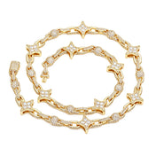 Iced Out Star Cuban Chain Necklace — Gold & Silver CZ