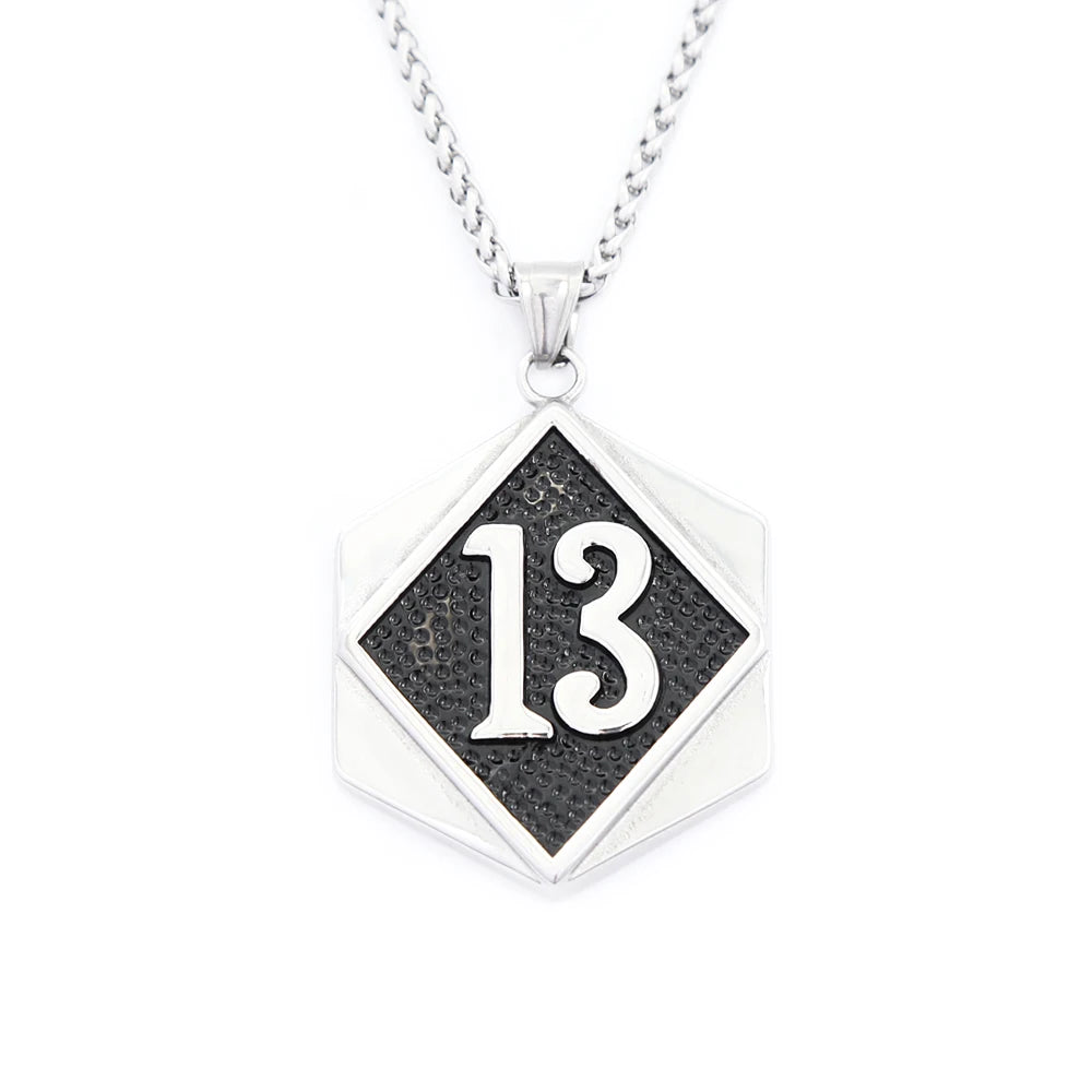 Lucky Number Pendant — Stainless Steel