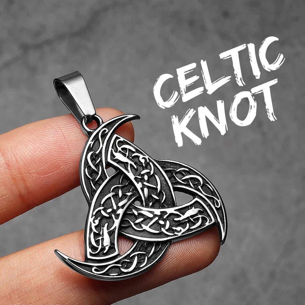 Celtic Knot Viking Carving Men Necklaces Stainless Steel Pendant Chain Women Punk Fashion Jewelry New Accessories Gift