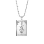 Dawapara The Major Arcana Tarot Cards Vintage Amulet Pendant Necklaces Box Chain Men Jewelry Stainless Steel Golden
