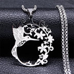 Hummingbird Gold Pendant Necklace — Stainless Steel