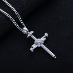 Iced Out Cross Pendant — 925 Silver