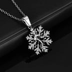 Gold Snowflake Pendant Necklace Statement