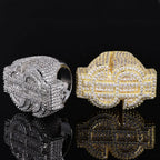 Gold Iced Out Money Sign Ring Statement
