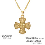 Celtic Trinity Knot Cross Pendant Necklace — Steel
