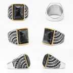 Simple Rings 316L Stainless Steel Ring Trendy Luxury Men Elegant Rhinestone for Male Boyfriend Jewelry Classic Gift