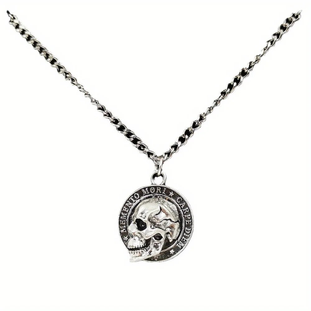 Skull Pendant Necklace — Gothic Sweater Chain