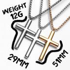 Cross Pendant Necklace Stainless Steel Minimal