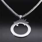 Dragon Viking Steel Pendant Nordic Rune Ouroboros