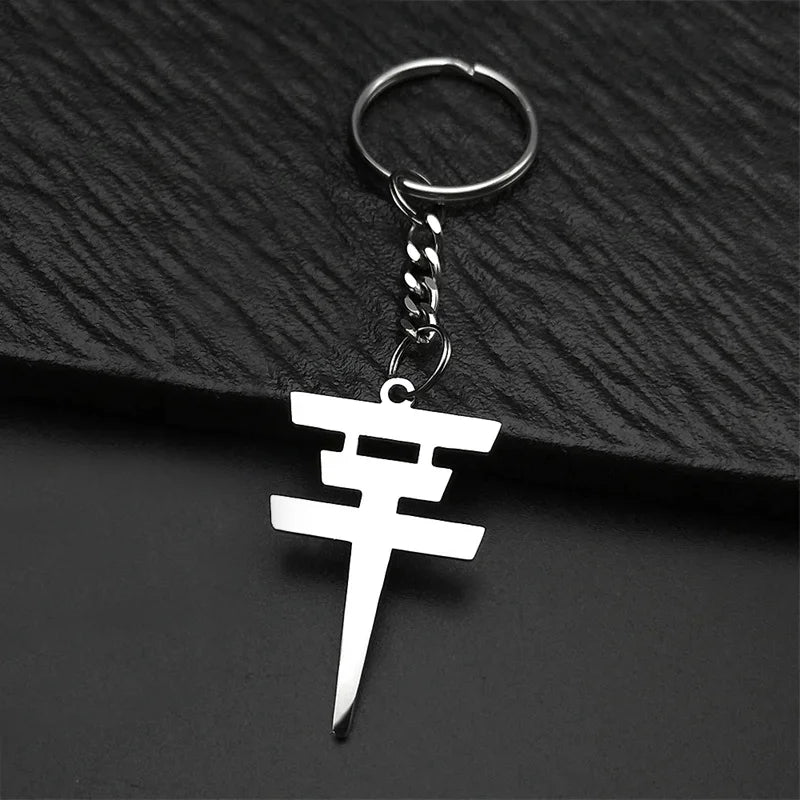 Rock Band Music Keychain Pendant — Gold