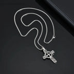 Nordic Celtic Knot Cross Necklace, Viking Metal Pendant for Men, Retro Punk Jewelry, Symbolic Gift for Boys