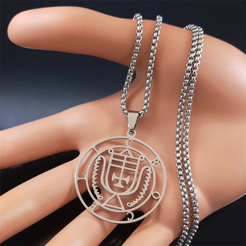 Demon Silver Pendant Seal Crocell Women/men Satan