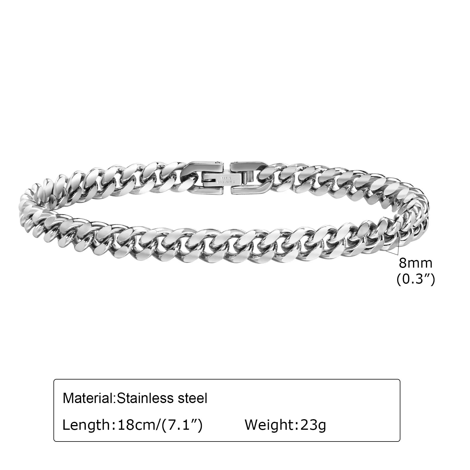 Cuban Curb Chain Bracelet 12mm — Stainless Steel