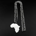Africa Map Pendant Necklace — Gold-Tone