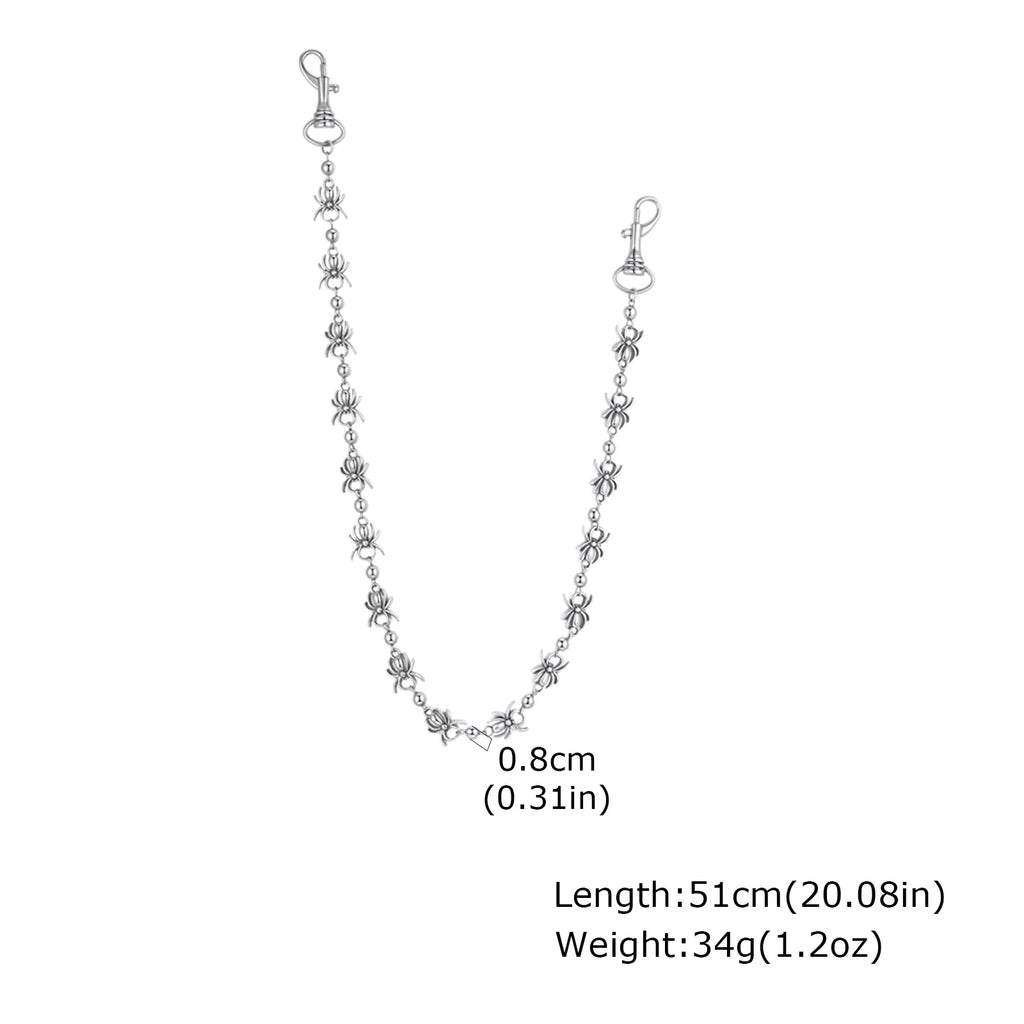 Black Pentagram Pants Chain — Stainless Steel