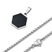 Hexagon Geometric Pendant Necklace — Stainless Steel
