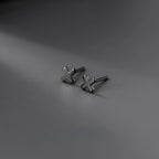 Black Cross Stud Earrings for Men & Women — Black-Tone
