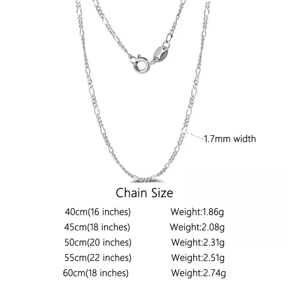 Rinntin 925 Sterling Silver Diamond-Cut Figaro Link Chain Necklace for Men Women Trendy Punk Neck Chain Silver Jewelry