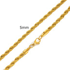 Twisted Rope Chain Necklace 5mm — Stainless
