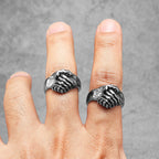 Handshake Deal Stainless Steel Men Rings Punk New In For Male Women Fashion Jewelry Creativity Gift