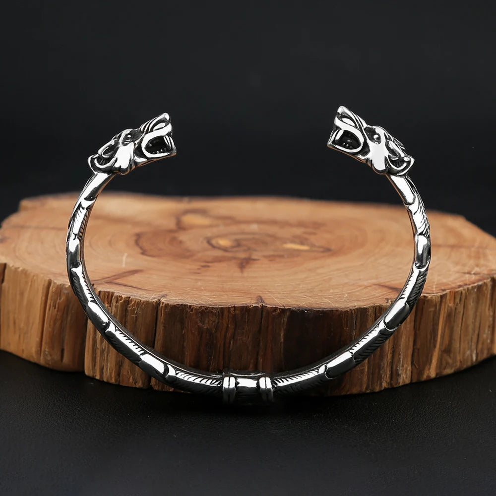 Viking Tiger Head Bracelet — Stainless