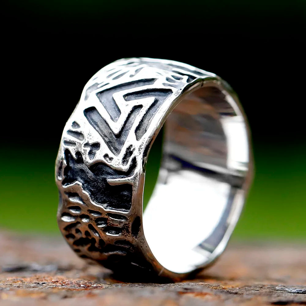 Viking Norse Valknut Amulet Ring — Stainless Steel