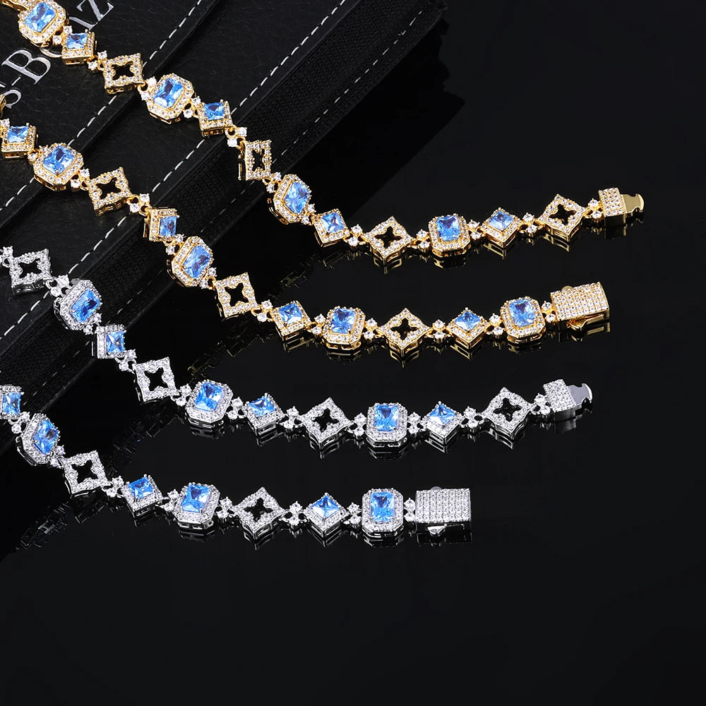Iced Out Star Chain Necklace Stainless Steel 11MM