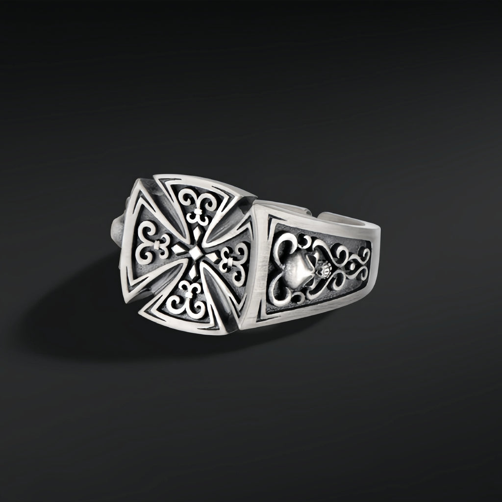 Croix de Guerre Rose Open Ring — Silver